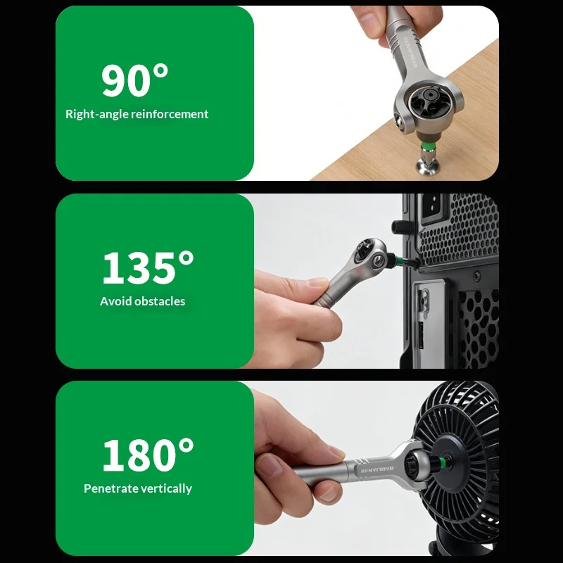 

Ratchet Wrench Kit Toolbox Full Set for Accurate Work Tool Bedroom Magnetic Semi-automatic Multi-purpose Sleeve Screwdriver DIY