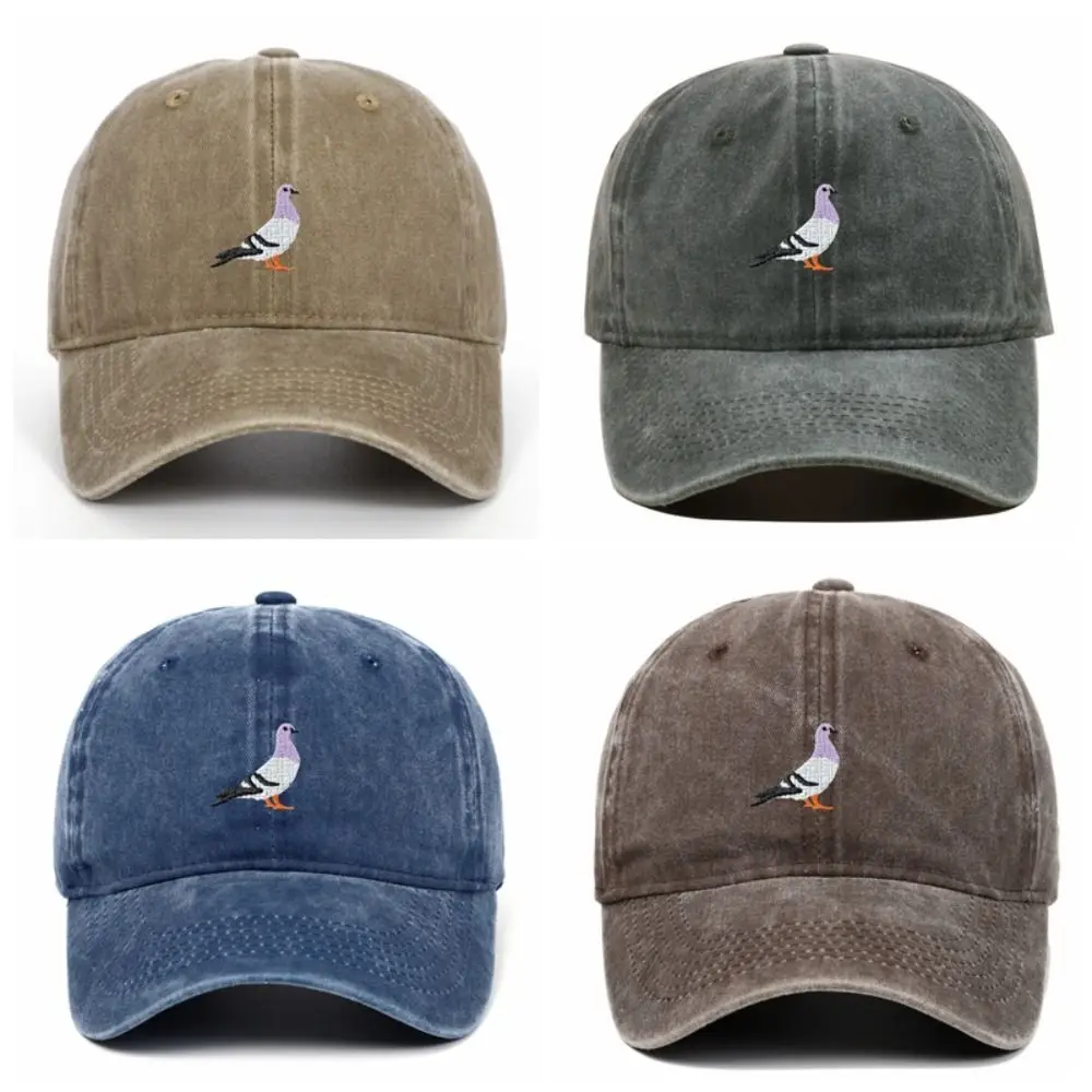 

Pigeon Embroidered Baseball Caps Sun Protection Daily Casual Summer Sun Hat Washed Cotton Mountaineering Sports Hat