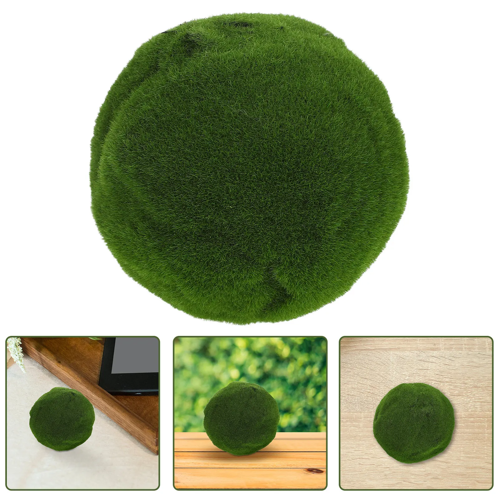 Realistic Artificial Moss Ball Indoor Decor for Window Display Table Centerpiece Shelf Accent Ground Arrangement Home Interior
