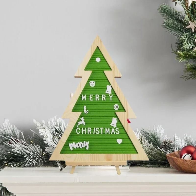 All Saints' Day & Christmas Hanging Ornament, Multi Style Letter Message Board, Xmas Tree Backdrop Display Decor for Holiday