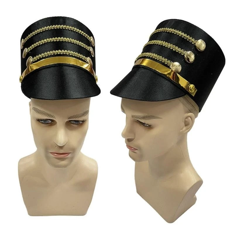 

652F Nutcrackers Soldier Tall Hat Stage Performances Hat Warm Comfortable Hat for Christmas Parties and Festives Event