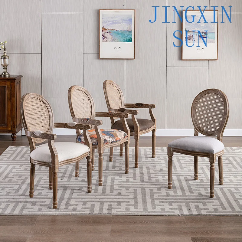 Table and chair café hotel dining chair desk, armchair rattan chair dining table