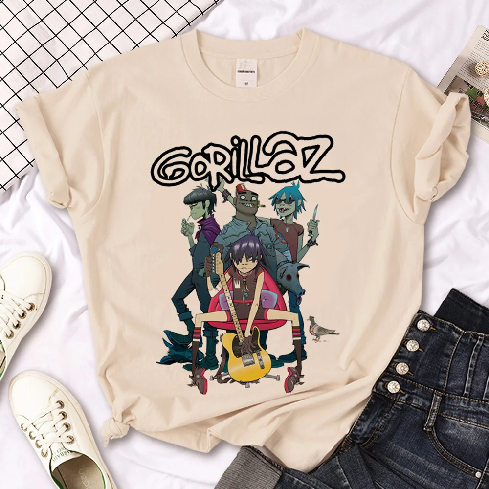 Gorillaz tshirt women anime top female anime clothes