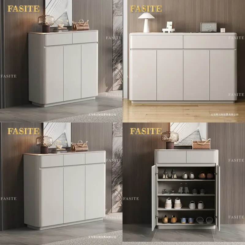 For Modern Simple Living Room Shoe Cabinet Wall Mounted Storage Rack Large Capacity Household Entryway Organizer Baking Paint