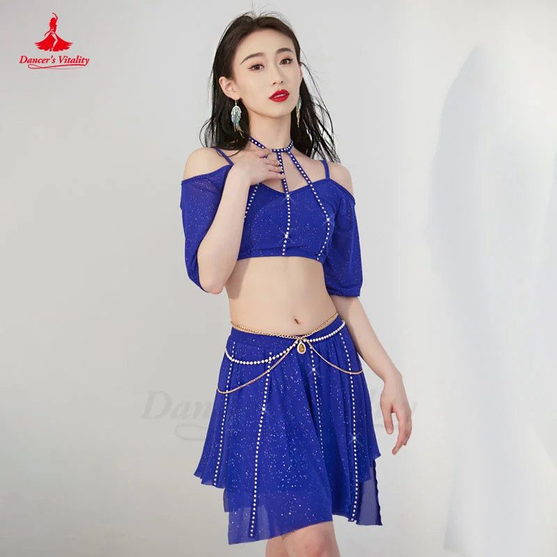 Belly Dance Costume Summer New Short Skirt Training Tops Performance Clothing Oriental Dancing Practice Clothes Bellydance Wear