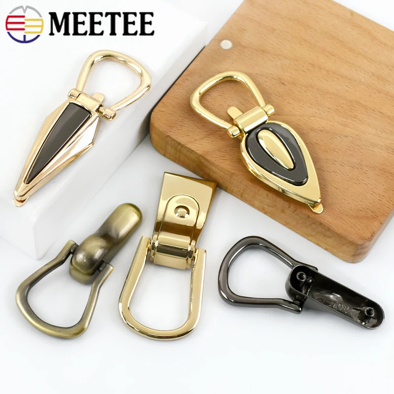 2/4/10Pcs Metal Buckles Bag Side Clip Hook Handbag Leather Chain Connector Nail Clips Clasp Strap Hanger Ring Buckle Accessories