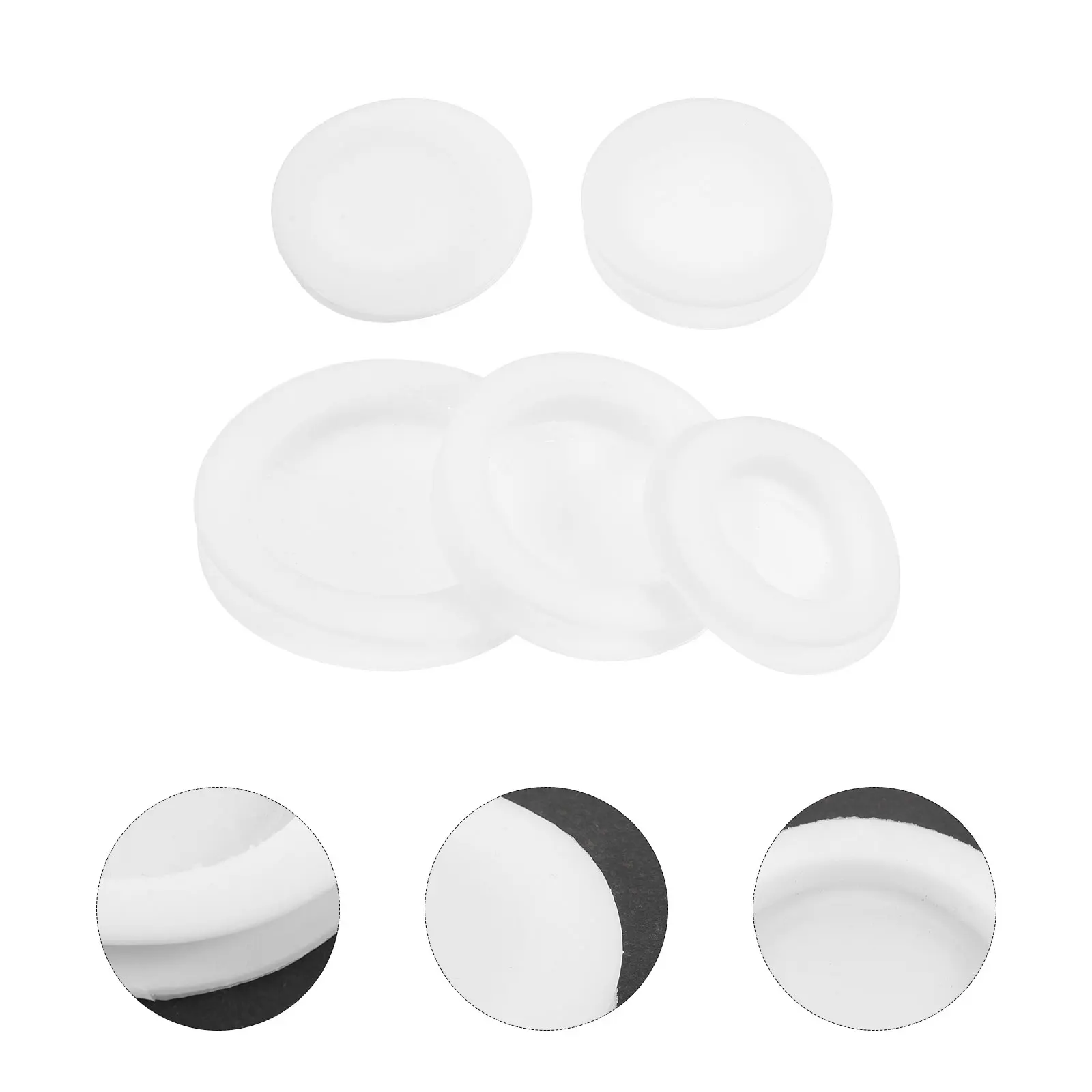 5pcs Round PVC Plug Stopper for Piggy Bank Jar Insert Cover Replacement Black Saving Box Stoppers Round Rubber Caps Key Storage