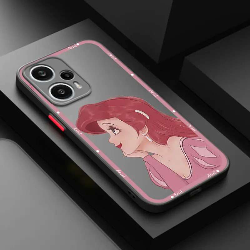 Disney Pretty Princess Frosted Phone Case For Xiaomi 10T 11T 12T 12X 12S POCO F3 X3 GT X4 NFC M3 M4 X4 Pro F4 F5 X5 C31 C40