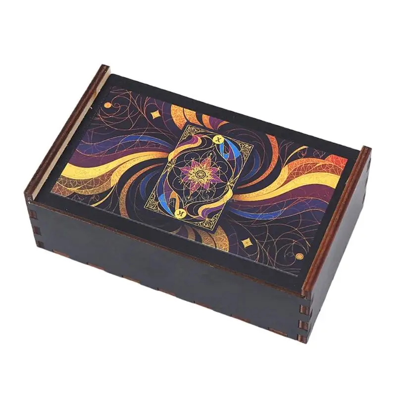 

Handwork Wooden Storage Box Astrology Divination Storage Case Small Game