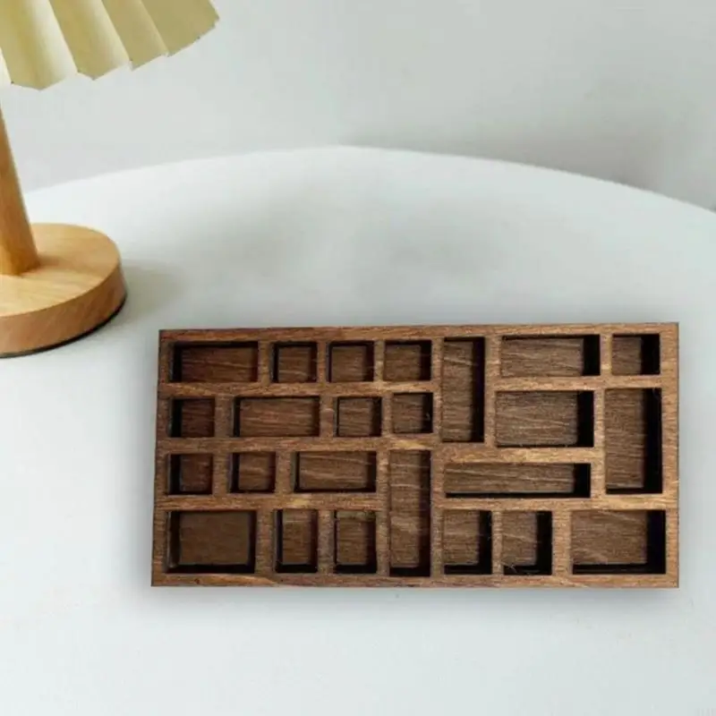 

91AF Модная миниатюрная деревянная полка для брелоков, карманная хрустальная шкатулка, портативный держатель для ювелирных для и