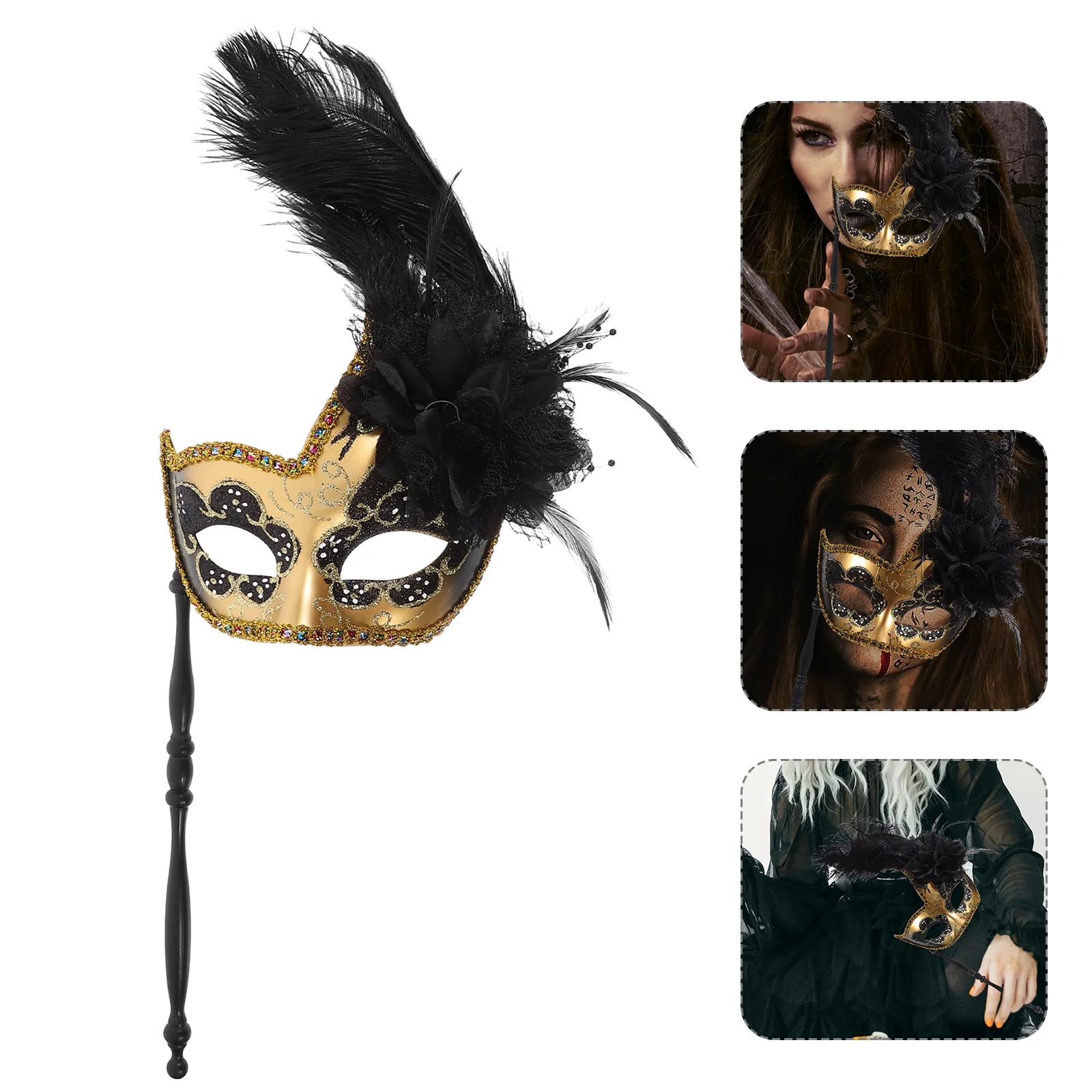 Máscara com vara máscaras de baile de formatura decoração de halloween palco desempenho decorativo cosplay festa na face