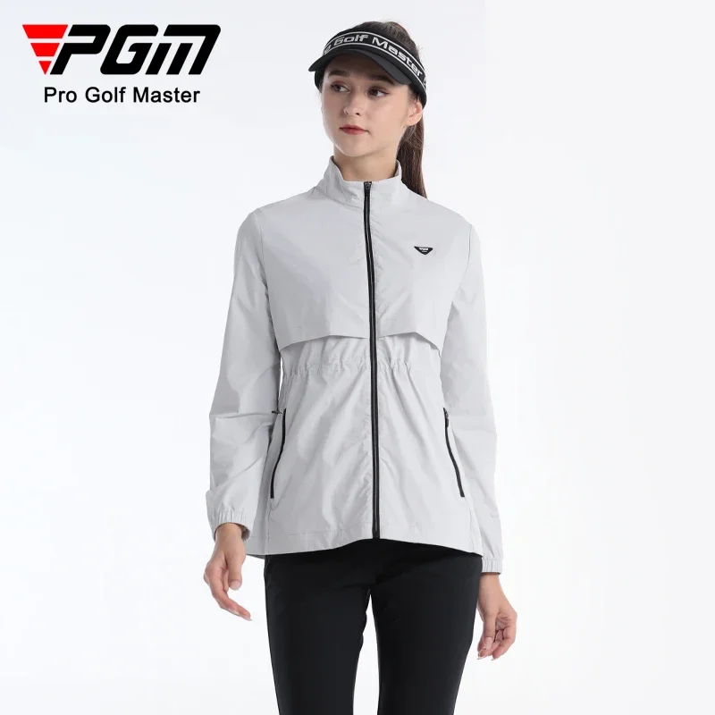 PGM Winter Female Full Zipper Stand Collar Golf Coat Autumn Women Windproof Long Sleeve Golf Jacket Leisure Sports Windbreaker