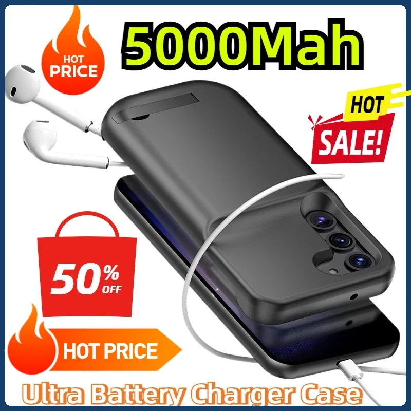 

5000Mah Power Case for Samsung Galaxy S23 S22 S8 Plus S10 S10e Note 8 9 10 S20 S21 FE Note 20 S24 Ultra Battery Charger Case