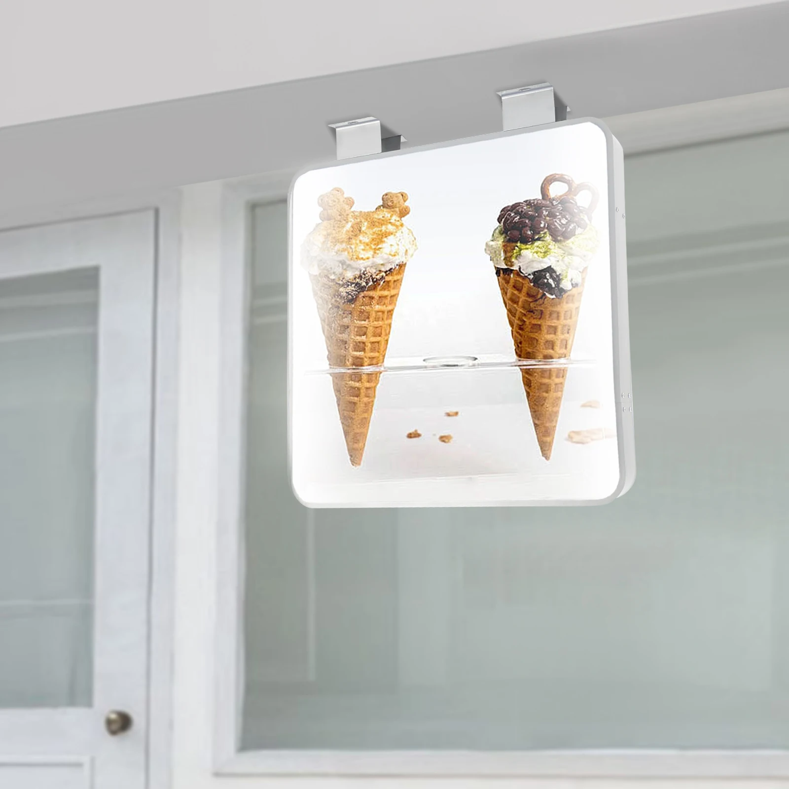 

110V LED Advertising Light Box Double-sided Light Advertising Board 60X60cm Square Waterproof Light Advertising Box