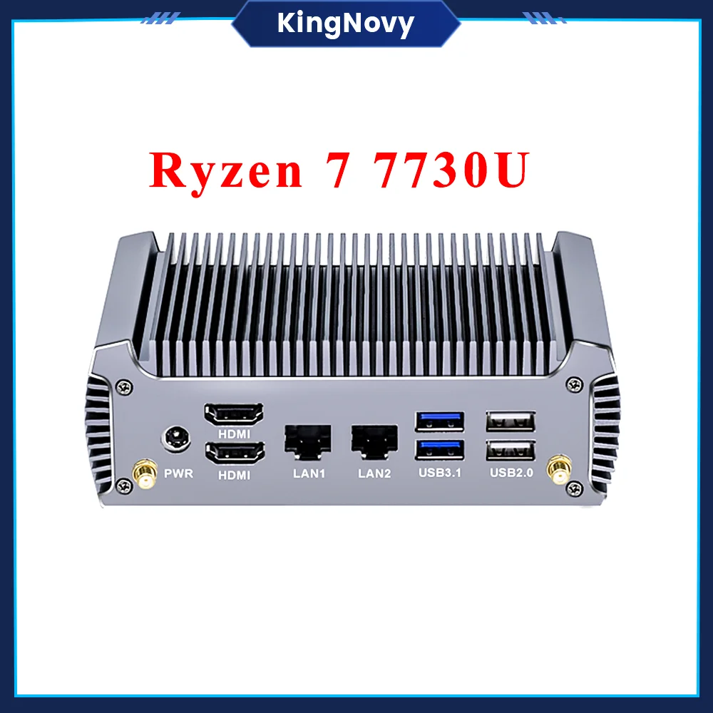 Mini PC  AMD Ryzen7 7730U Ryzen 5 7530U Fanless NUC Barebone Desktop Computer 4K Dual HD Win11/10 HTPC Gaming PC WiFi6 BT5.2