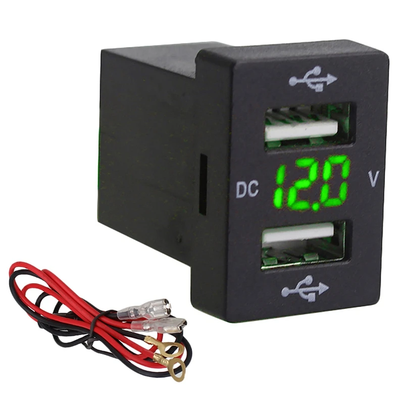 

12V Car Charger With Fuse For Toyota 5V 4.2A Car Charging Socket Charger For Phone LED Display Meter Voltmeter