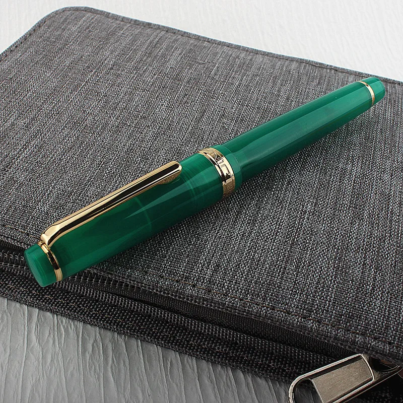 Luxury Jinhao 82 Peacock Blue Fountain Pen Acrylic Pen Spin Golden EF F Nib Business Office School Supplies Writing Ink Pen