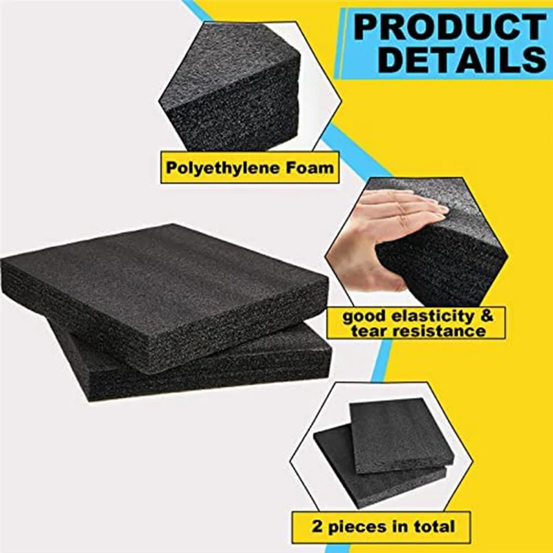 ABZL โฟมโพลีเอทิลีน 16X12X2 นิ้วแผ่นโฟมโพลีเอทิลีนหนาโฟม Padding โฟมแทรกสําหรับงานฝีมือโพลีเอทิลีนโฟม Pad