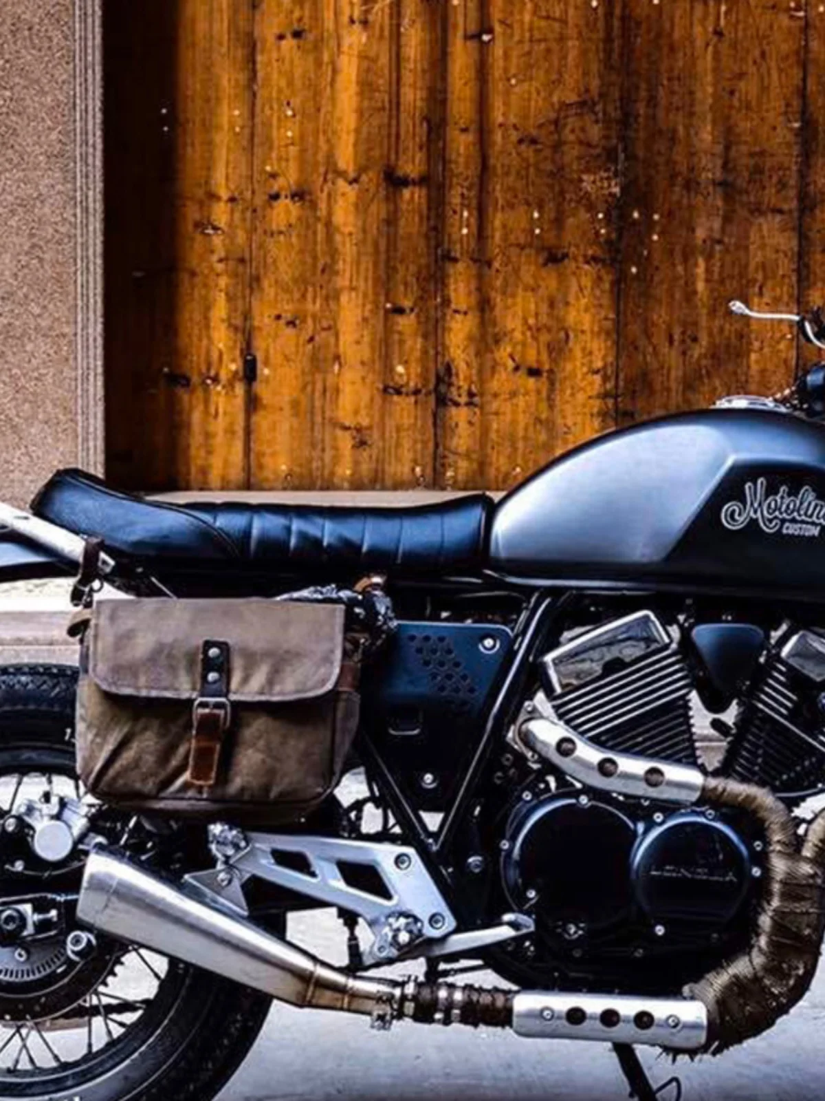 Retro Canvas Camera Bag Motorcycle Shoulder Crossbody Small Calf Leather Waterproof Edged Photography Bag Leisure Magnetic Bu...