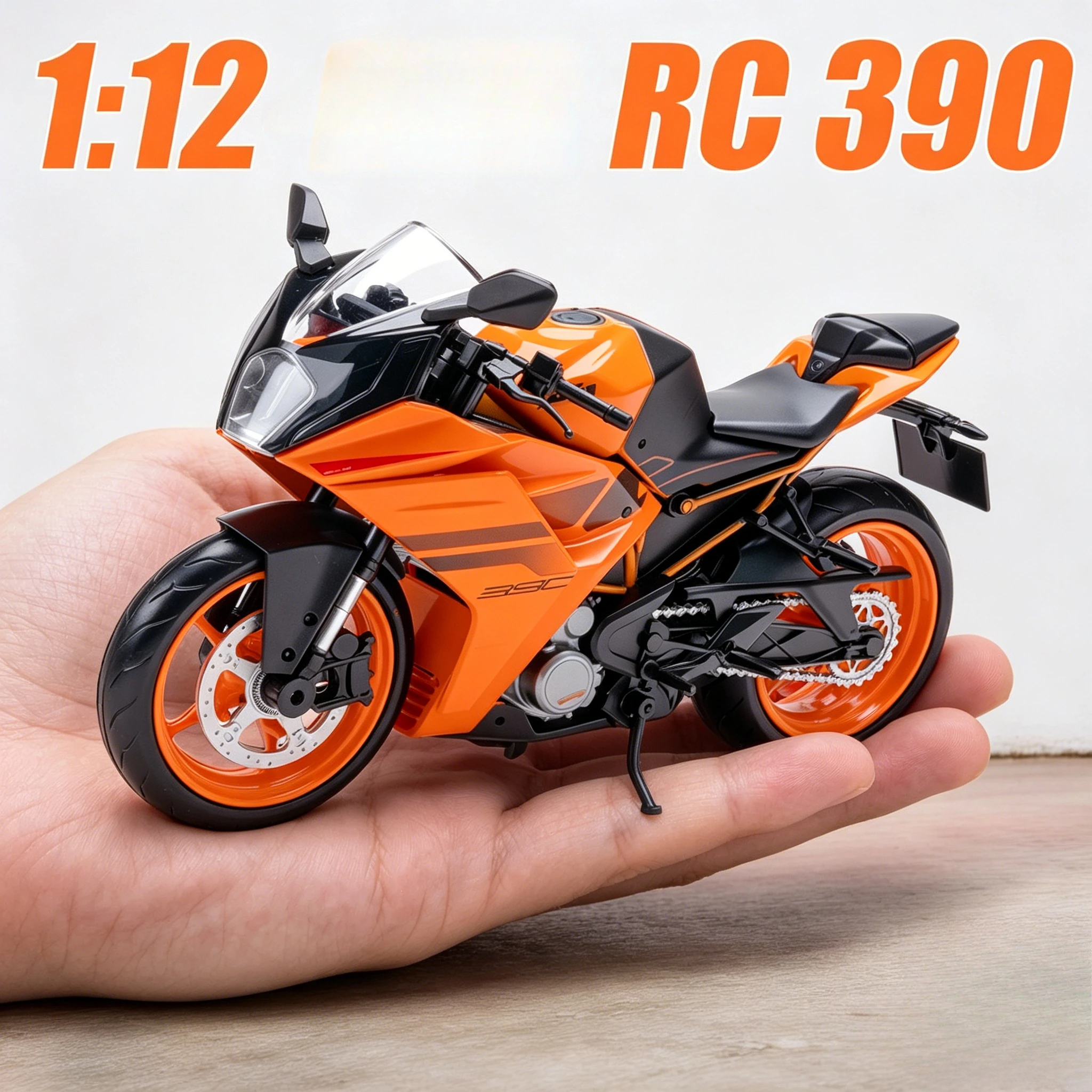 

NEW 1:12 RC390 RC 390 Motorcycle Model Toy Vehicle Collection Autobike Shork-Absorber Off Road Autocycle Toys Car
