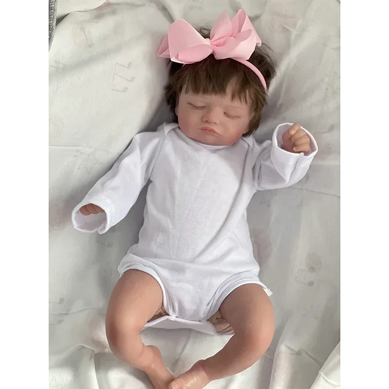 

18inch Reborn Dolls Rosalie Sweet Baby Lifelike Handmade with Rooted Hair 3D Painting Skin Visible Veins Bebe Toys