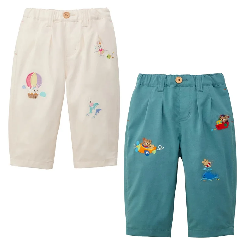 2026 Kids Cargo Pants Baby Boy Girl Casual Sweatpants Cartoon Bear Airplane Embroidery Rabbit  Print Loose Trousers