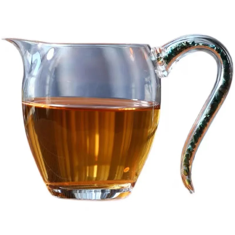 

Gold foil crystal glass fair high-end male cup tea dispenser turquoise tea sea pouring teacup model room decorative ornament