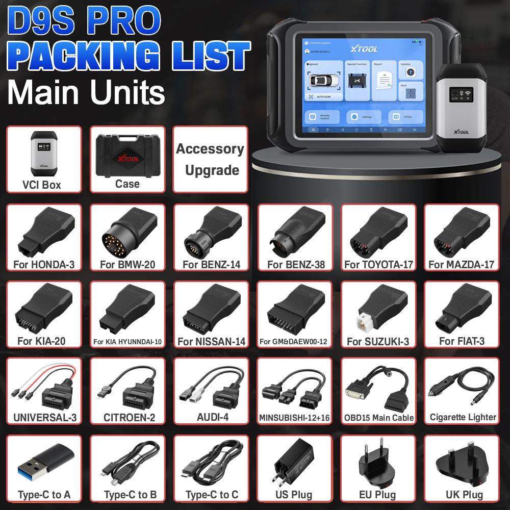 XTOOL D9S Pro+KC501 Immobilizer Automotive Key Programming Tools Full System Scan ECU Coding OBD2 Diagnostic Scanner 45+ Reset view 5