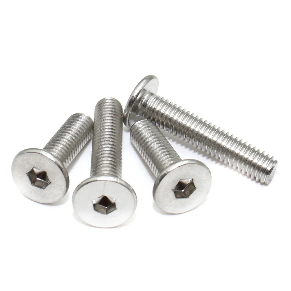 5-50pcs M1.6 M2 M2.5 M3 M4 M5 M6 M8 CM 304 Stainless Steel Low Profile Ultra-Thin Flat Head Hex Hexagon Socket Allen Screws