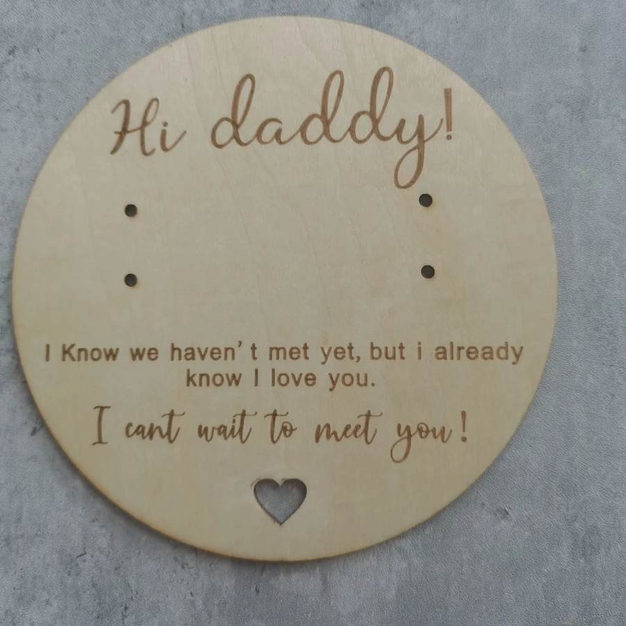 10PCS Surprise Pregnancy Announcement for Dad Hi Daddy Pregnancy Test Keepsake Wooden Sign for New Dad Surprise Gift