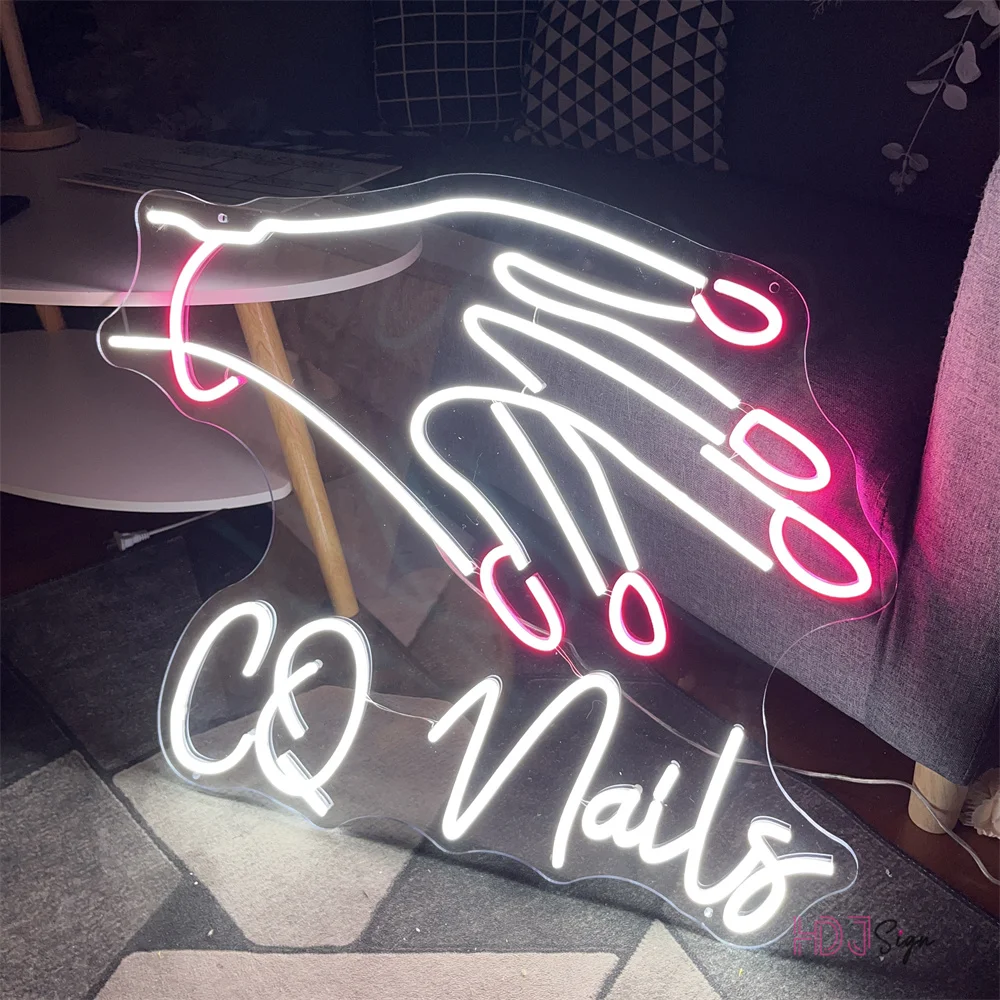 Imagem -03 - Beauty Nail qq Led Neon Sign Lights Art Wall Hanging Room Decor Led Neon Lights Lâmpadas Sinal Home Quarto Nail Store Decoração