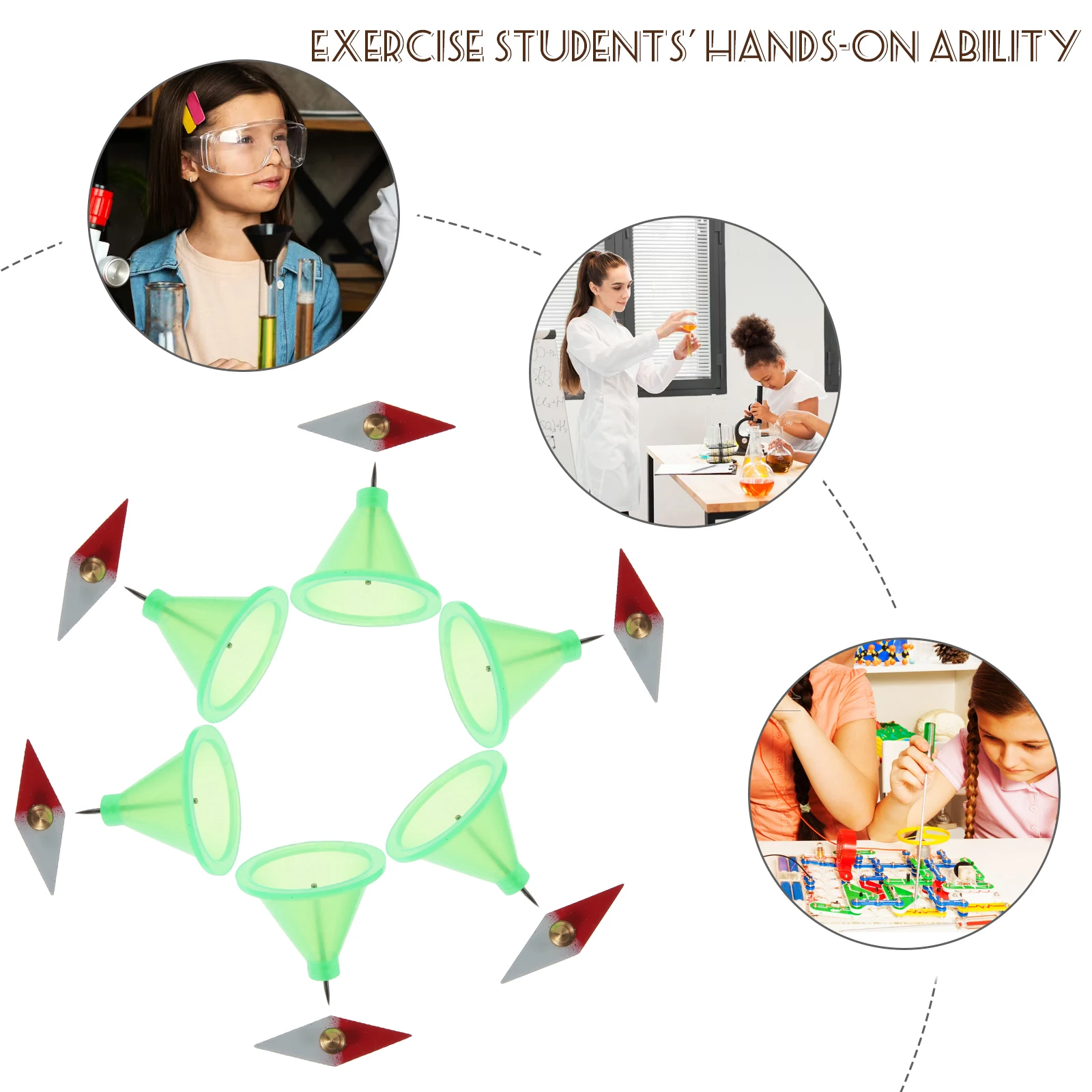 

16 Wing-Shaped Magnetic Needles Kids Teaching Aids Science Experiments Fridge Magnets Toys Electromagnetic Induction Learning