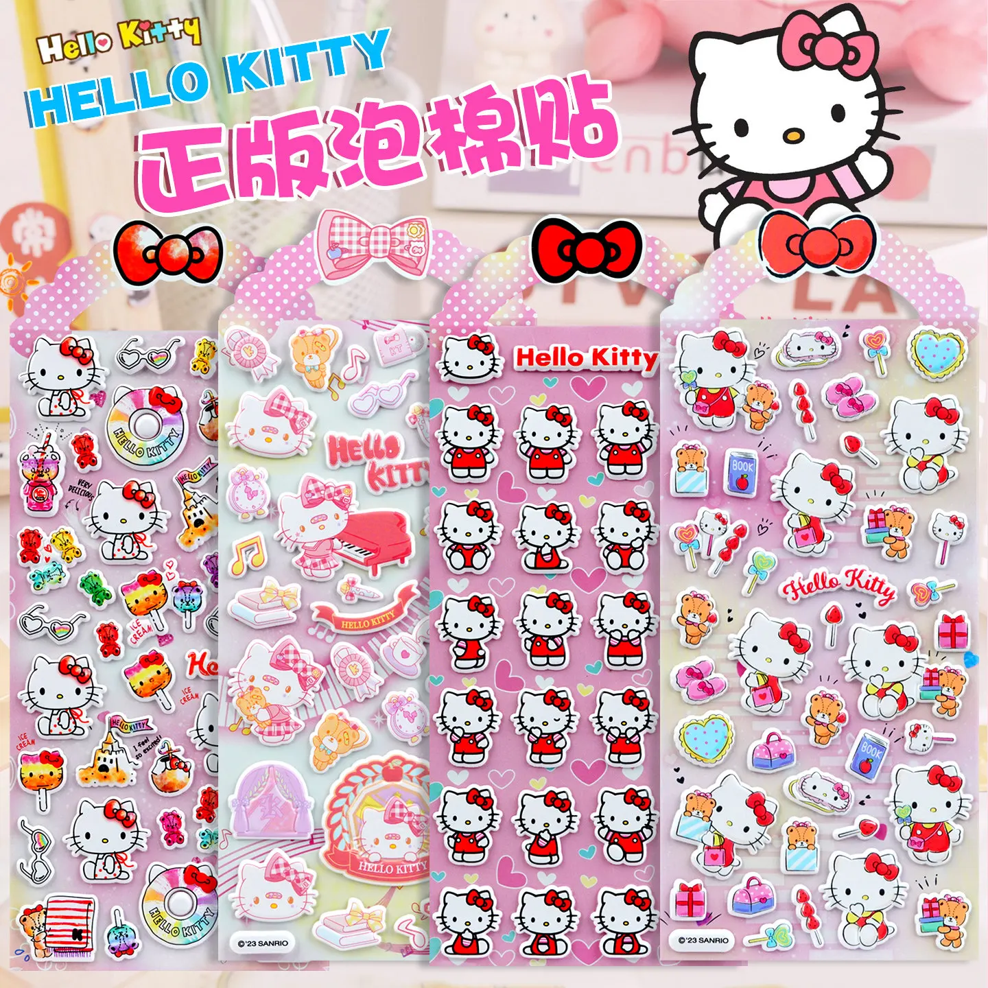 

Милые 3D-наклейки из пенопласта Sanrio Hello Kitty (Китти) для декора чехлов для телефонов, кружек, рюкзаков, аксессуары, игрушки, подарки