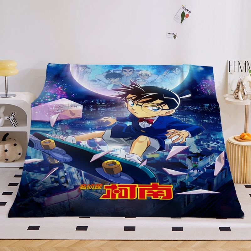 

Anime Winter Blanket Sofa B-Conan Microfiber Bedding Warm Bed Fleece Camping Throws Custom Nap Fluffy Soft Blankets King Size