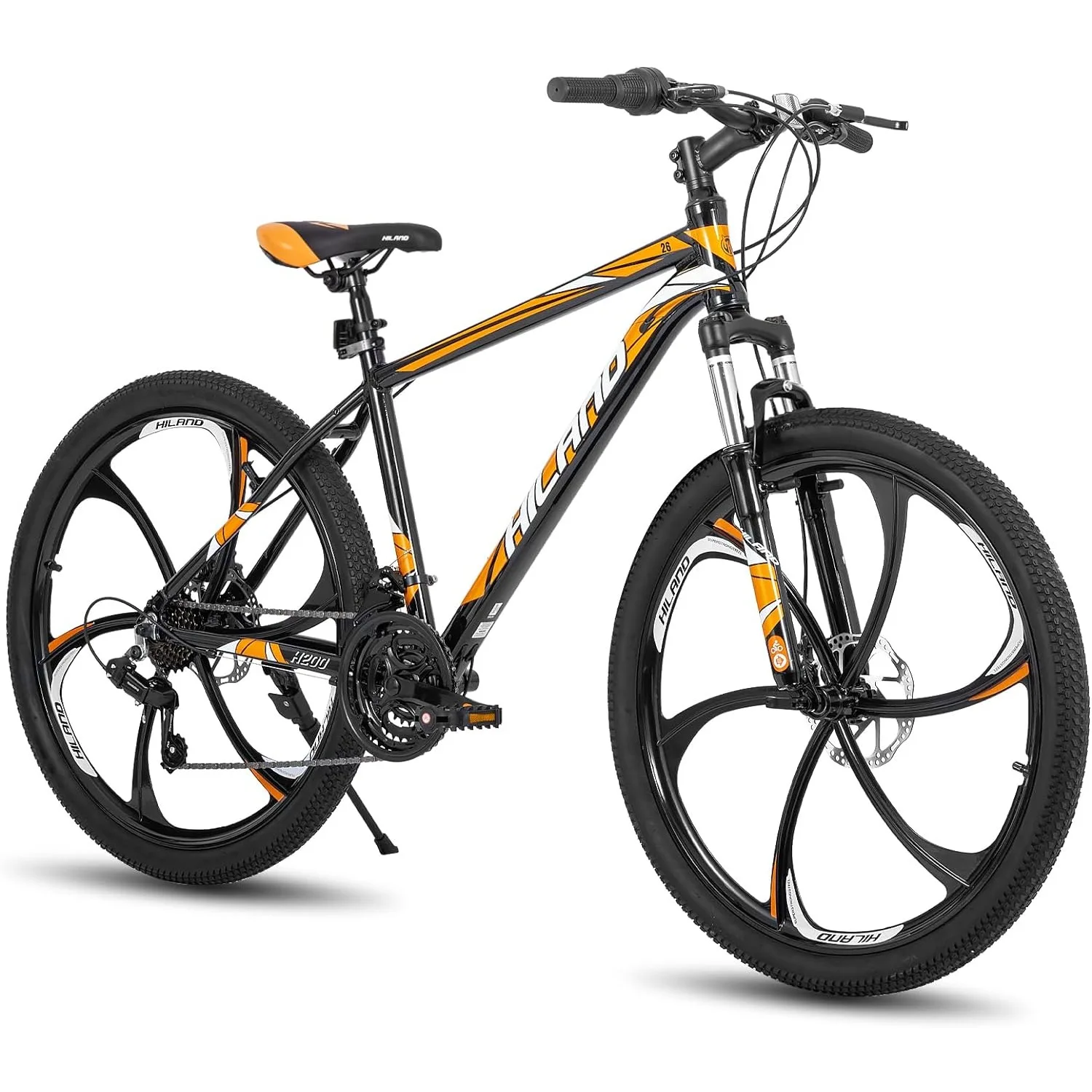 

Hiland Mountain Bike, 6-Spokes,Shimano 21 Speeds Drivetrain,Aluminum Frame 26 Inch Wheels, Disc-Brake Bike MTB Bicycle