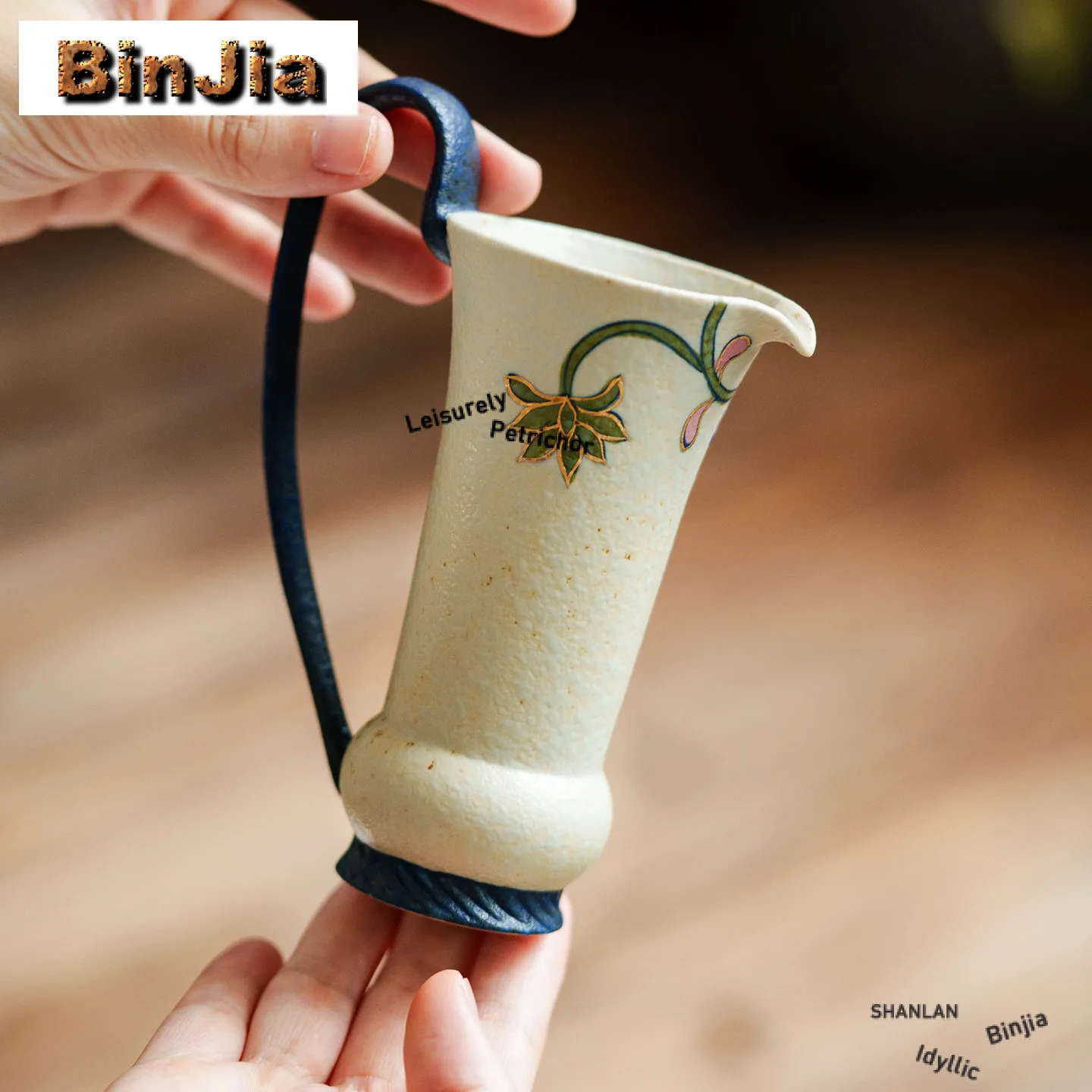 110ml Hand-painted Lotus Tea Pitcher Tea Divider Cha Hai Dispenser Justice Cup Oolong Tea Fair Mug Drinkware Gift Accessories