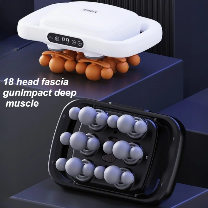 18-Head Massage Gun, USB Rechargeable, Full-Body & Neck, Fat Burning Tool, 2000mAh Battery, for Athletes & Home Use