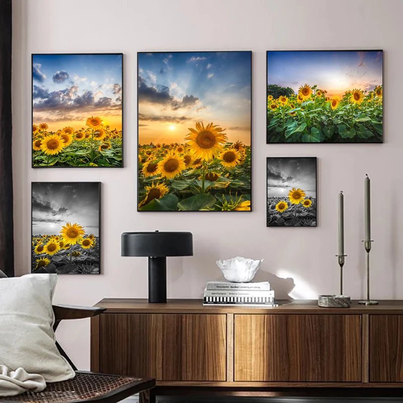 

Canvas Painting Sunflower Landscape Pictures Art Posters and Prints Home Wall Paintings for Modern Living Room Decor No Frame