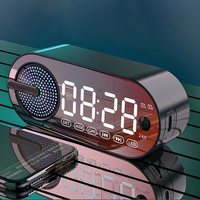 Mini Wireless Bluetooth Speaker Alarm Clock RGB TWS USB LED Mirror Digital Clock FM Large Display Living Room Office Decoration