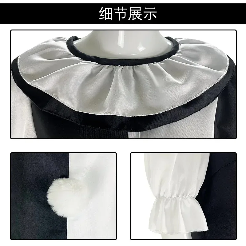 Terrifier Art Clown Joker Cosplay Costume Girls Jumpsuit Hat Mask Fancy Dress Up Outfits Halloween Carnival Party RolePlay Suit