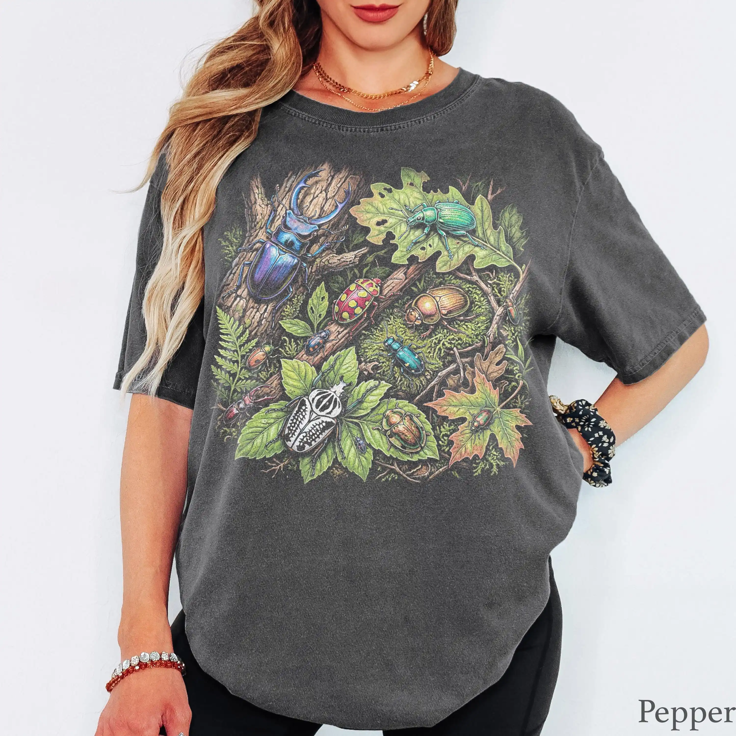 90s Beetles Habitat T-Shirt  Unisex Graphic Tee  Vintage Cottagecore Entomology Shirt - Nature Scarab Coleoptera Top