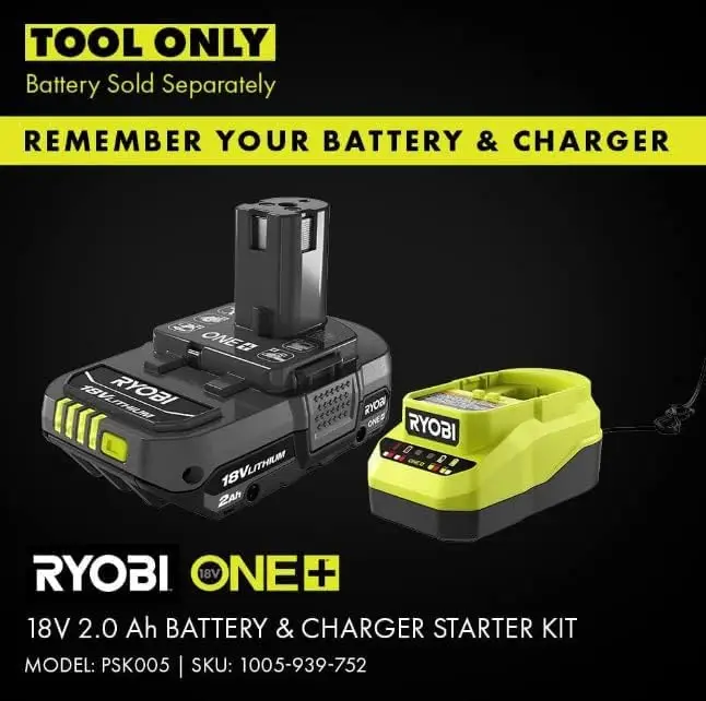 Imagem -02 - Ryobi One+ 18v sem Fio Pol. Driver de Impacto Somente Ferramenta Verde