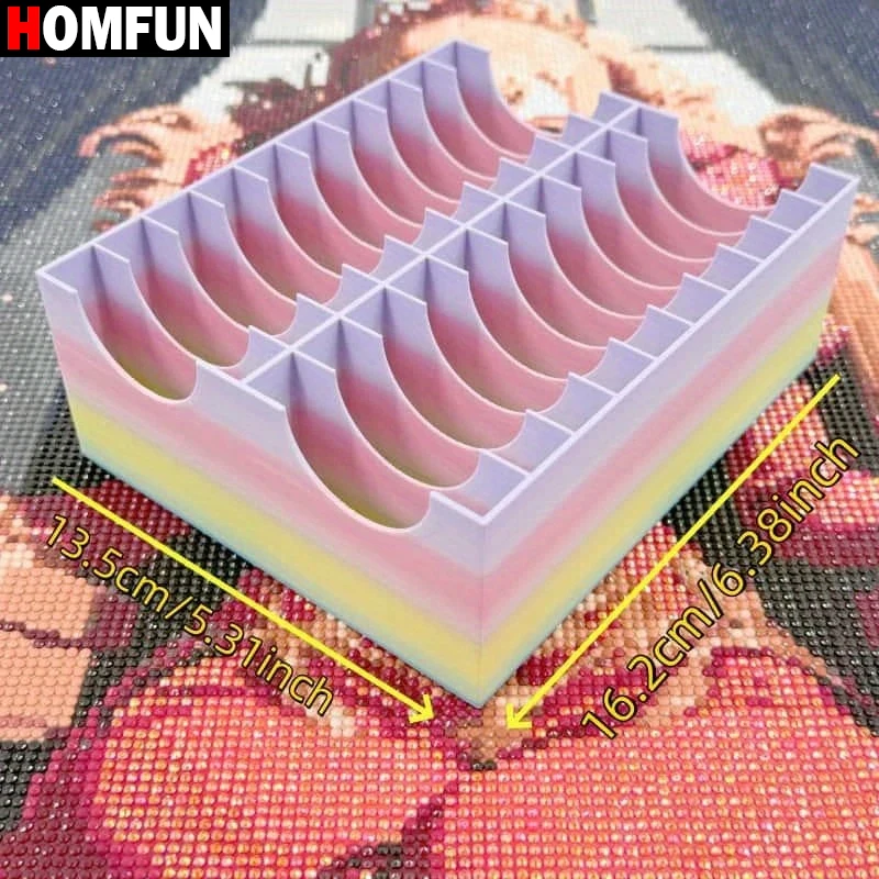 

HOMFUN DIY герметичный лоток для алмазной живописи, органайзер для 5D алмазной живописи, аксессуары для хранения, инструмент ручной работы, 3D красочный блеск