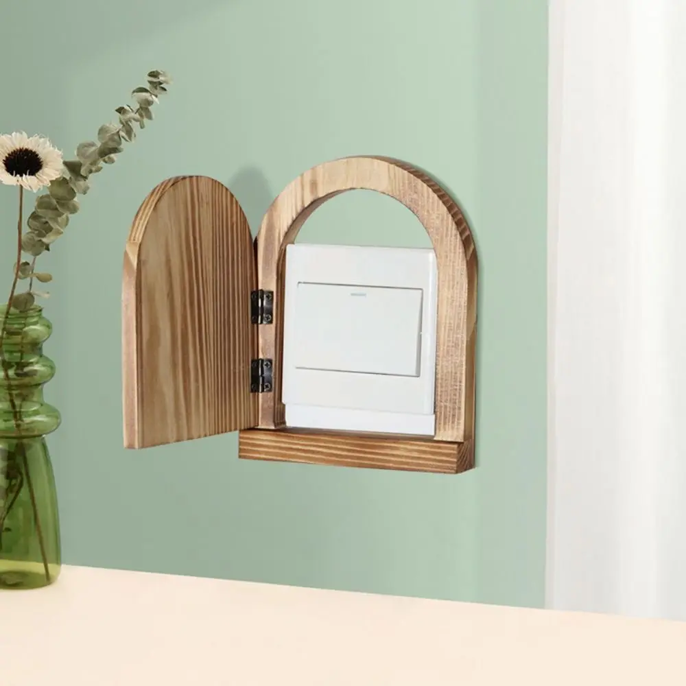 Wall Mounted Switch Protective Cover Anti-touch Multi-functional Socket Decorative Frame Safety Creative Wood Switch Cover