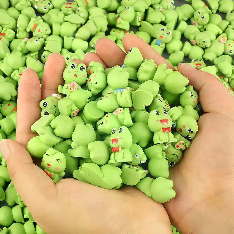 10PCS Funny Holiday Frog Animal Car Decoration Resin Craft Miniature Figure Tiny For Bonsai Microlandscape Fairy Garden Decor