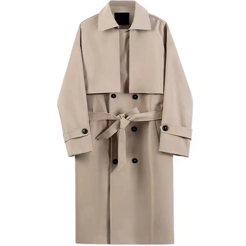 

Autumn Men's Jacket Windbreaker Trenchcoat Coats Korean Style Solid Color Long Overcoat Men Business Casual Windbreaker Jacket