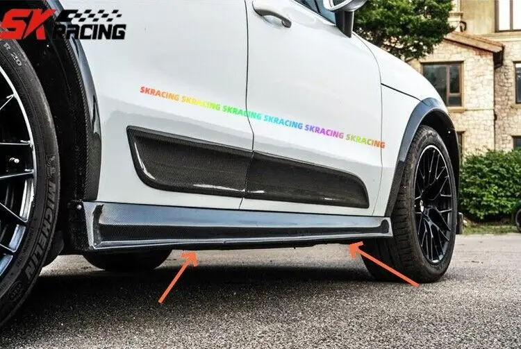 Carbon Fiber Side Skirts Extention Splitter Lip Fits for Porsche Macan 2018-2020