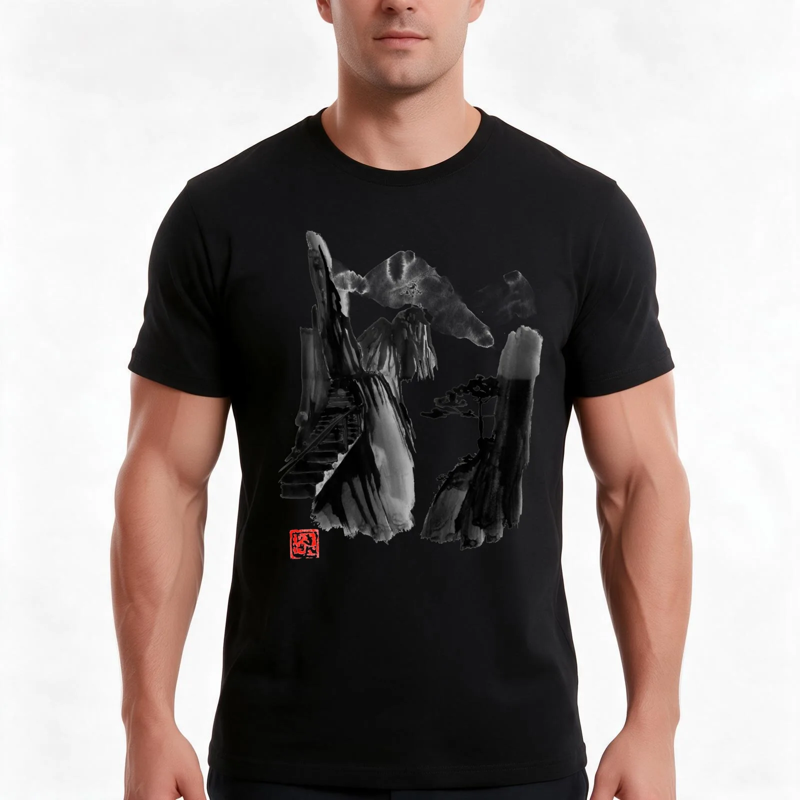 stairway to Heaven T-Shirt, Summer Casual Cotton Tee, Oversized Streetwear Tops, Vintage Graphic Print, Loose Fit Short Sleeve