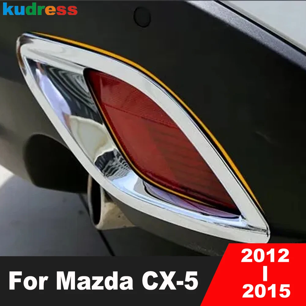 

Rear Bumper Fog Light Lamp Cover Trim For Mazda CX-5 CX5 2012 2013 2014 2015 Chrome Car Tail Foglight Bezel Trims Accessories