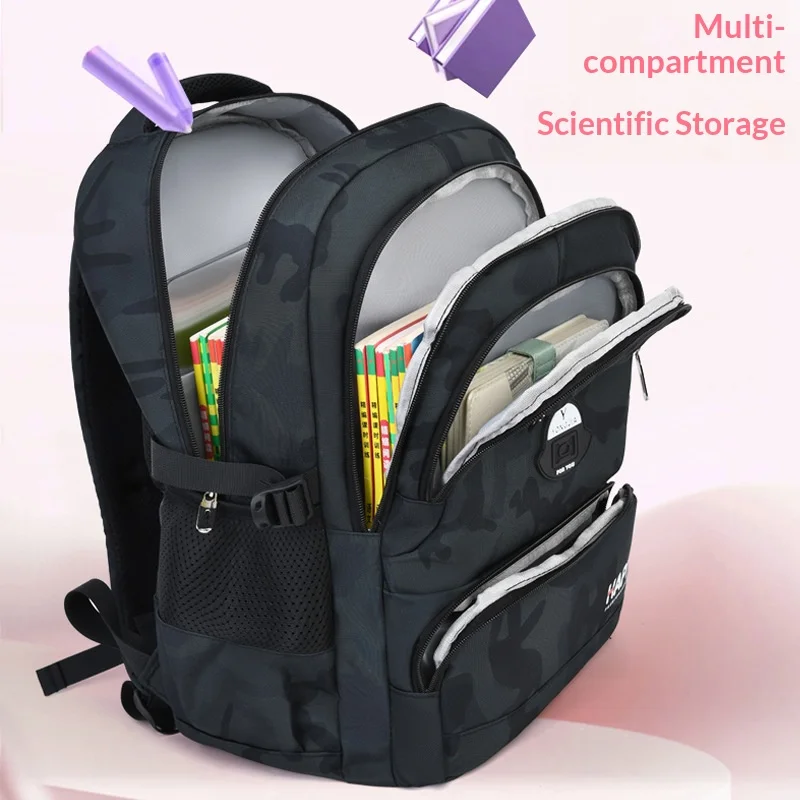 Lightweight sports style student backpack trendy personalized camouflage children's backpack casual wear-resistant backpack